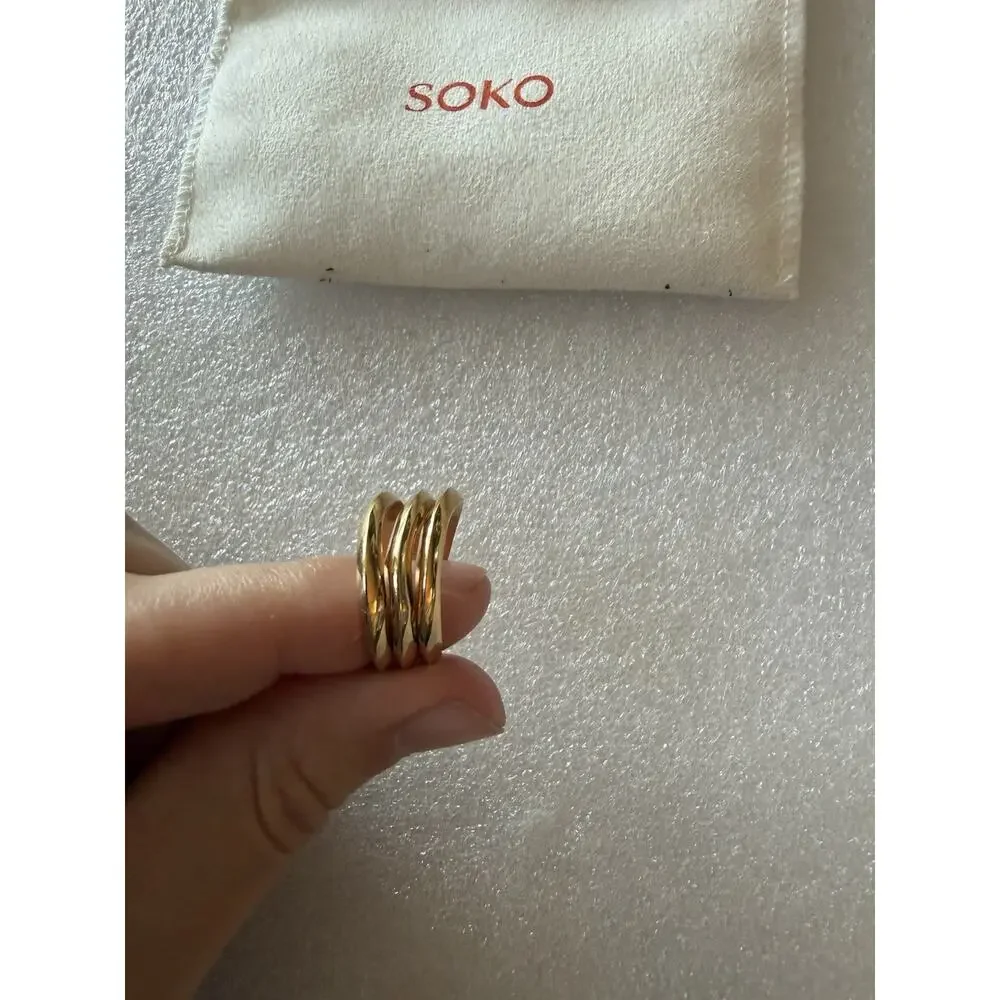 NEW Solo Soko Layered Strand Ring 3 Wave 8